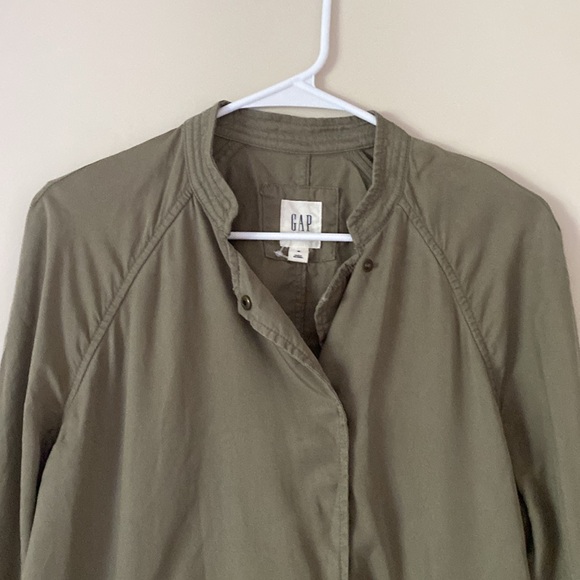 GAP Jacket Fall Green Zip-Up Lightweight Lyocell Medium Coat - Picture 7 of 14